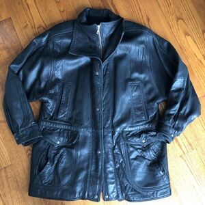 OSCAR LEOPOLD LEATHER JACKET VINTAGE Men's Black Leather Jacket